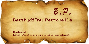 Batthyány Petronella névjegykártya